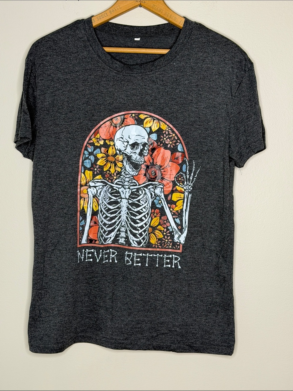 Never Better Women's Short Sleeve Graphic Tee - Charcoal